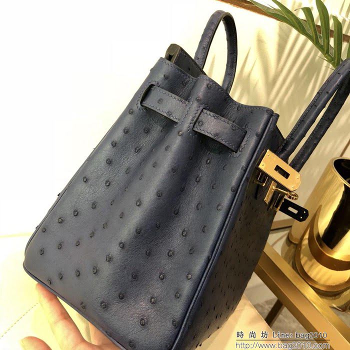 HERMES愛馬仕 鉑金包 Birkin 30 南非原產KK級鴕鳥皮 頂級工藝 手縫蠟線 時尚手提肩背包  Ama1416